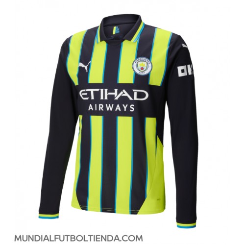 Camiseta Manchester City Segunda Equipación Replica 2024-25 mangas largas